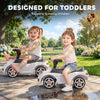 Qaba Toddler Push Car with Horn, Lights, Start-Up Sound, Ride on Car with Steering Wheel, Foot Rest, for 18-36 Months, White