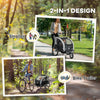 2-in-1 Bike Trailer for Kids, Foldable 2-Seat Baby Stroller with 5-Point Harness, Rubber Wheels, Storage Bag, Black