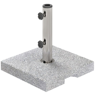 46 lbs Granite Square Patio Umbrella Base, Outdoor Umbrella Stand with Handles 2 Adjustable Knobs, Heavy Duty Patio Umbrella Stand for Garden Deck Poolside, Grey