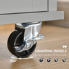 Modern Kitchen Island, Utility Kitchen Serving Cart with 2 Storage Drawers & Cabinets for Dining Room, Gray