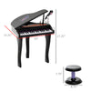 Qaba Mini Electronic Musical Piano 37 Key Keyboard Multifunction Kids Toy with Microphone Stool (Black)