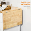 Foldable Kitchen Island with Storage Drawer, Farmhouse Style Rolling Utility Cart, Coffee Bar Cabinet on Wheels with Drop-Leaf Wood Top