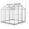 6' x 10' x 6.4' Walk-in Garden Greenhouse Polycarbonate Panels Plants Flower Growth Shed Cold Frame Outdoor Portable Warm House Aluminum Frame, Clear