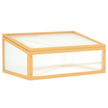 Wooden Cold Frame Greenhouse Garden Portable Raised Planter with Openable Top for Indoor, Outdoor, Flowers, Vegetables, Plants, 35.5