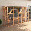 Large Outdoor Catio with Condos, Platforms, Doors, Ladders, Weather-Resistant Roof, Orange