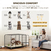 48 Inch Heavy Duty Dog Crate, Large Metal Dog Cage with Lockable Wheels and Removable Tray