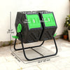 Rotating Composter, Dual Chamber Compost Bin with 24 Vents and Steel Legs, 34.5 Gallon, Green