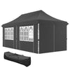 20x10 Pop Up Canopy with 6 Removable Sidewall, Carry Bag and 6 Sand Bags, Height Adjustable Instant Sun Shelter