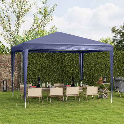 10x10ft Party Tent Portable Gazebo, Folding Garden Canopy Event Shelter Outdoor Sunshade Dark Blue