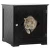 Cat Litter Box Enclosure End Table, Indoor Cat Washroom with Magnetic Door, Hidden Litter Box Nightstand with Large Tabletop, Easy Assembly, Black