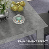 Square Dining Table, Modern Dining Room Table with Faux Cement Effect, Space Saving Small Kitchen Table, Cement Grey