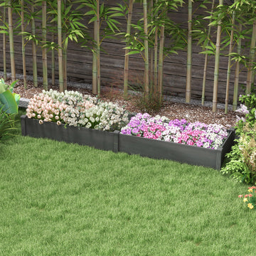 Garden Bed with 2 Planter Box and Non-woven Fabric Liner for Backyard, Patio, 96