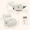 Leather Reclining Chair with Vibration Massage, Swivel Base, Rocking Function, Remote Control