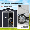 11' x 9' Metal Storage Shed Garden Tool House with Double Sliding Doors, 4 Air Vents for Backyard, Patio, Lawn Dark