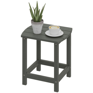 Outdoor Side Table, Adirondack Patio End Table for Garden, Pool, Backyard, Lawn, Beach, Indoor and Outdoor, Grey