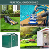 7' x 4' x 6' Garden Storage Shed Outdoor Patio Metal Tool Storage House w/ Foundation Kit and Double Doors