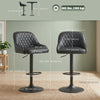 Bar Stools Adjustable Swivel Kitchen Chairs with Backrest Set of 2 for Kitchen Island Black
