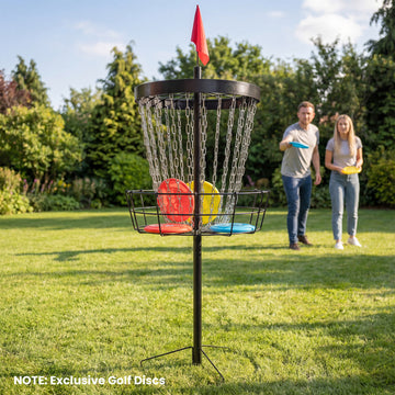Soozier 24-Chain Portable Practice Basket for Disc Golf Target Stand, Lightweight Basket w/ Carry Bag Black and Silver