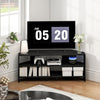 Corner TV Stand, Modern TV Table with 2 Open Shelves for 47 Inch TV, Entertainment Center for Living Room, Black