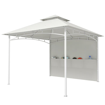 10' x 10' Patio Gazebo, Double Roof Outdoor Gazebo Canopy Shelter with Storage, Hook, Metal Frame