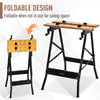 Foldable Work Bench w/ 4 Adjustable Clamps, Carpenter Saw Table, MDF Surface, Steel Frame, Portable Work Bench 100kg/220lbs Capacity