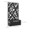 Raised Garden Bed with Trellis, Freestanding/Wall Mounted Metal Garden Box with Privacy Panel, Irregular Line Cut-Outs