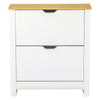 Shoe Storage Cabinet with 2 Flip Drawers and Adjustable Shelves for 6-12 Pairs of Shoes, White