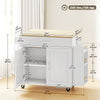 Kitchen Island with Storage, Rolling Kitchen Cart with Foldable Drop Leaf, Power Outlet and USB Ports