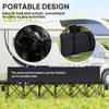 6 Seat Folding Camping Chair with Cup Holder and Carrying Case for Camping, Picnic, Sport Events, Black