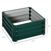 2' x 2' x 1' 2-Pieces Raised Garden Bed with Galvanised Steel Frame for Vegetables, Flowers, Herbs, Green