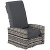Outdoor Rattan Wicker Lounge Chair with Footrest & Soft Cushion for Patio, Garden, Backyard, Grey