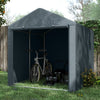 Portable Bicycle Shed with Galvanised Steel Frame and Large Door, Waterproof Outdoor Shed for Garden Tools, Dark Grey