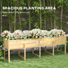 Wooden Raised Garden Bed Planter, Large Elevated Planter Box with Legs, Bed Liner and Drain Holes, 7.4' x 1.8' x 2.6'