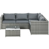 3 Pieces Rattan Wicker Outdoor Conversation Furniture Set w/ Loveseats Coffee Table Cushions for Garden, Patio