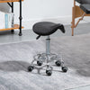 Saddle Stool, PU Leather Adjustable Rolling Salon Chair for Massage, Spa, Clinic, Beauty and Tattoo, Black