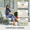 Rattan Rocking Chair, Outdoor Wicker Patio Rocker Chair Furniture with Thick Cushions, for Garden Backyard Porch, Khaki