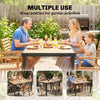 Aluminum Outdoor Dining Table for 6, Patio Rectangular Table, 47.2