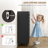 Shoe Cabinet, 20 Pair Shoe Storage Cabinet with Hollowed-Out Doors, Black