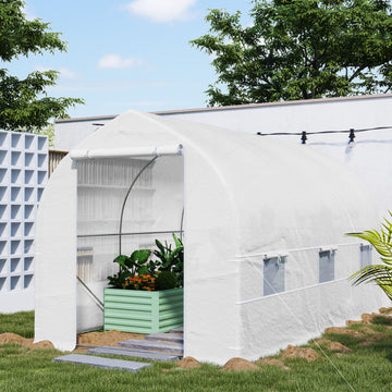 11.5' x 6.6' x 6.6' Portable Walk-In Tunnel Greenhouse Garden Warm House - White