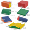 Soozier 7 Pieces Soft Play Foam Climbing Blocks, Indoor Modular Kids Play Toys for Climbing, Crawling, Sliding, Multicolour