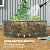 6' x 3' x 1' Large Outdoor Planter Box, Galvanized Raised Garden Bed with Metal Plant Stake, Silver, Green