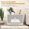 Cat Litter Box Enclosure with Double Doors, Handles, Fit Most of Cat and Litter Box, 31.5