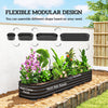 7.9 x 2 x 1ft Galvanized Raised Garden Bed Kit, Metal Planter Box with Safety Edging, Dark Grey