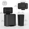 Trash Can, 2 x 5.3 Gallon (2 x 20 L) Garbage Can with Soft-Close Lid, Removable Inner Buckets for Kitchen Home Office