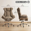 Big and Tall Office Chair Footrest Executive Desk Chair High Back Snowflake Velvet Reclining, Brown