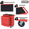 5 Drawer Roller Tool Chest, Mobile Lockable Toolbox, Storage Organizer with Handle for Workshop Mechanics Garage, Red