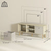 Modern TV Stand Cabinet with Foldable Drawers and Shelves for Living Room, Bedroom, White