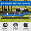 Outdoor Folding Lounge Chair, 4-Level Adjustable Chaise Lounge, Tanning Chair Beach Bed Reclining Lounger Cot for Camping, Hiking, Backyard, Navy Blue