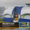 4 Person Camping Tent, 3 Room Cabin Tent, 3000mm Waterproof and UPF30+ with Sewn in Groundsheet and Carry Bag