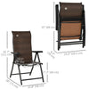 Rattan Reclining Folding Chair Set of 2, Outdoor Wicker Portable Recliner with 7 Adjustable Backrest Position for Garden, Balcony, Patio, Brown